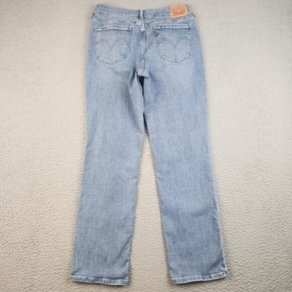 Levis 505 Jeans Womens 8 Straight Leg Blue Mid Rise Stretch Denim Pants - Picture 2 of 8